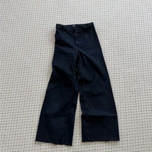 Zara Black Denim wide leg pants